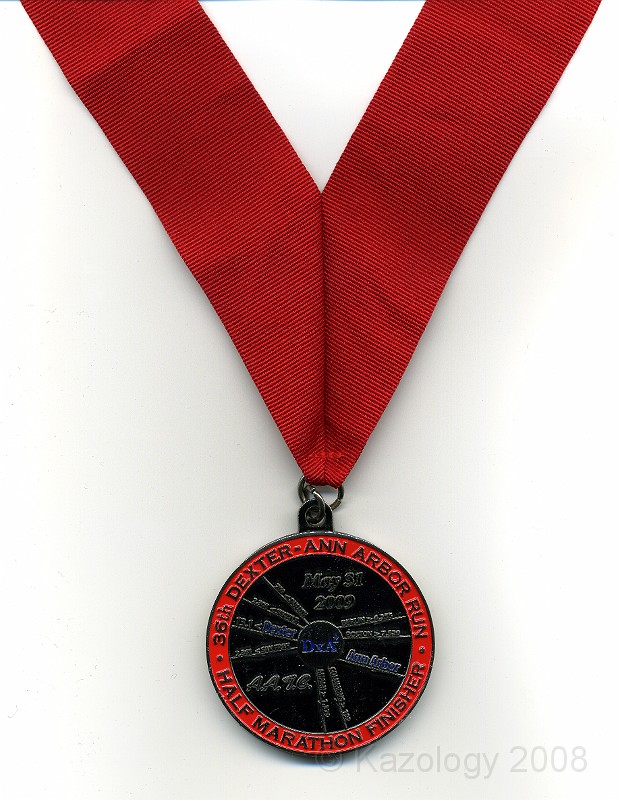 DexterA2 900 Medal 1.jpg - The Dexter to Ann Arbor Half Marathon finishers medal.